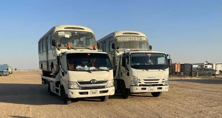 Admill heavy bus and van towing service Dubai